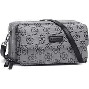Women Jacquard Grey Imported Faux Leather Crossbody With Phone Pocket Bags